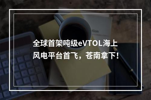 全球首架吨级eVTOL海上风电平台首飞，苍南拿下！
