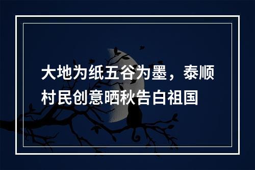 大地为纸五谷为墨，泰顺村民创意晒秋告白祖国