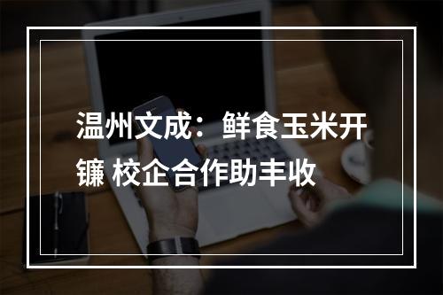 温州文成：鲜食玉米开镰 校企合作助丰收