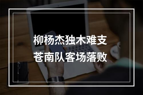 柳杨杰独木难支 苍南队客场落败