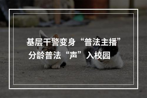基层干警变身“普法主播” 分龄普法“声”入校园