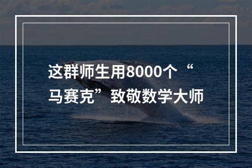 这群师生用8000个“马赛克”致敬数学大师