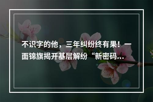 不识字的他，三年纠纷终有果！一面锦旗揭开基层解纷“新密码”