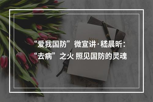 “爱我国防”微宣讲·嵇晨昕：“去病”之火 照见国防的灵魂