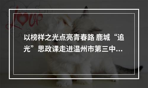 以榜样之光点亮青春路 鹿城“追光”思政课走进温州市第三中学