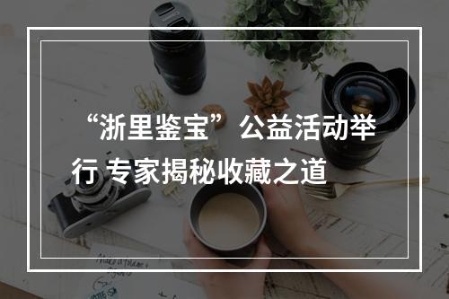 “浙里鉴宝”公益活动举行 专家揭秘收藏之道