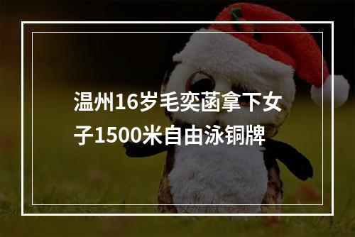 温州16岁毛奕菡拿下女子1500米自由泳铜牌