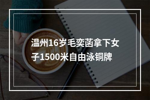 温州16岁毛奕菡拿下女子1500米自由泳铜牌