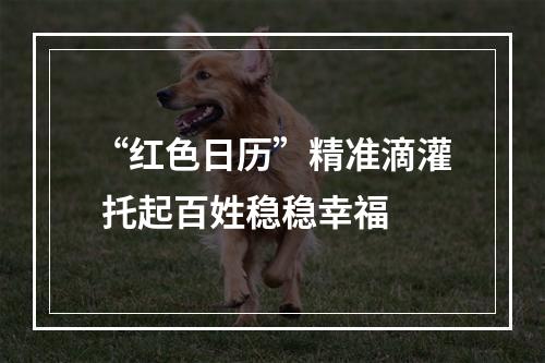 “红色日历”精准滴灌 托起百姓稳稳幸福