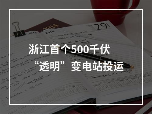 浙江首个500千伏“透明”变电站投运