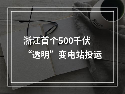 浙江首个500千伏“透明”变电站投运