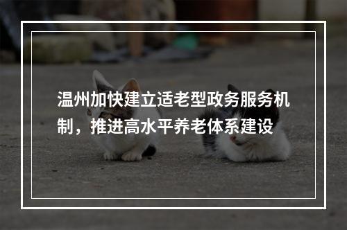 温州加快建立适老型政务服务机制，推进高水平养老体系建设
