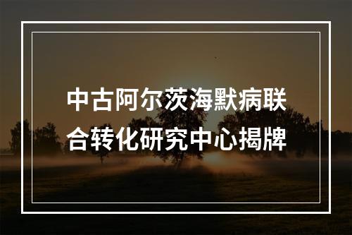 中古阿尔茨海默病联合转化研究中心揭牌