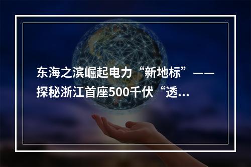 东海之滨崛起电力“新地标”——探秘浙江首座500千伏“透明”变电站