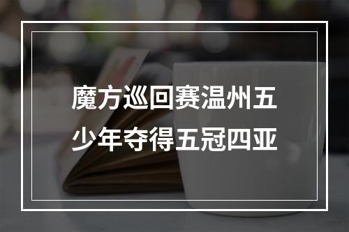 魔方巡回赛温州五少年夺得五冠四亚