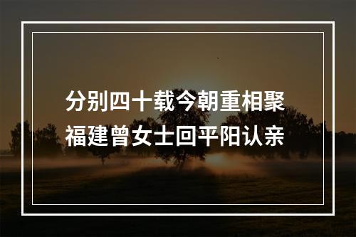 分别四十载今朝重相聚 福建曾女士回平阳认亲