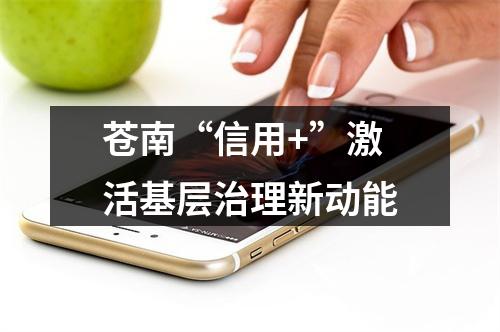 苍南“信用+”激活基层治理新动能