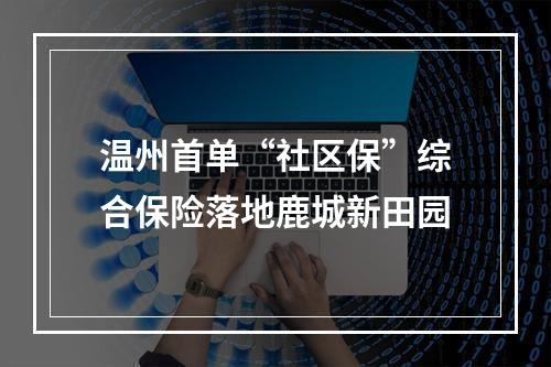 温州首单“社区保”综合保险落地鹿城新田园