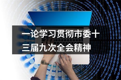 一论学习贯彻市委十三届九次全会精神