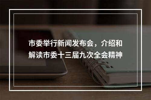 市委举行新闻发布会，介绍和解读市委十三届九次全会精神