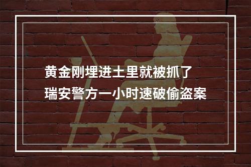 黄金刚埋进土里就被抓了 瑞安警方一小时速破偷盗案