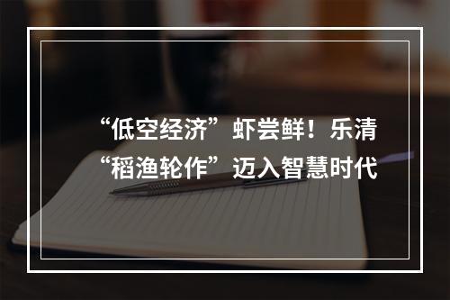 “低空经济”虾尝鲜！乐清“稻渔轮作”迈入智慧时代