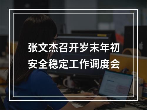 张文杰召开岁末年初安全稳定工作调度会