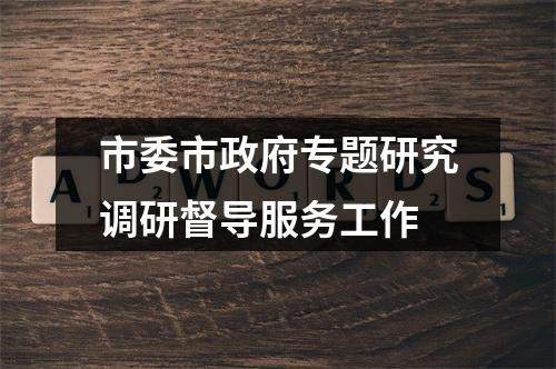 市委市政府专题研究调研督导服务工作