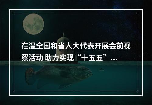 在温全国和省人大代表开展会前视察活动 助力实现“十五五”发展良好开局