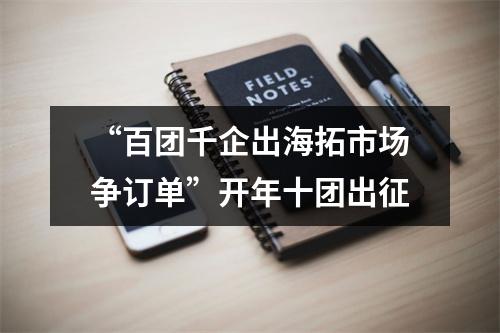 “百团千企出海拓市场争订单”开年十团出征
