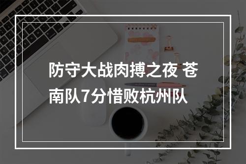 防守大战肉搏之夜 苍南队7分惜败杭州队