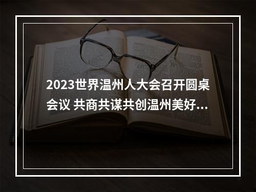 2023世界温州人大会召开圆桌会议 共商共谋共创温州美好未来！