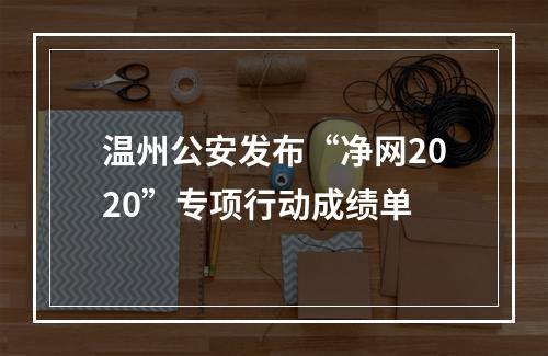 温州公安发布“净网2020”专项行动成绩单