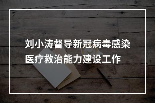 刘小涛督导新冠病毒感染医疗救治能力建设工作
