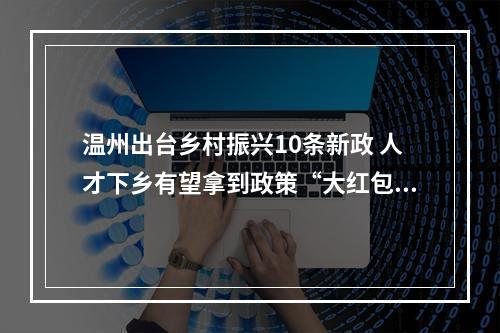 温州出台乡村振兴10条新政 人才下乡有望拿到政策“大红包”