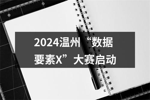 2024温州“数据要素X”大赛启动