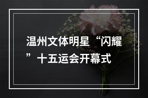 温州文体明星“闪耀”十五运会开幕式