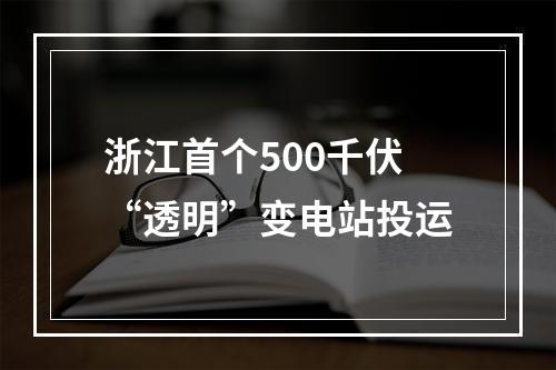 浙江首个500千伏“透明”变电站投运