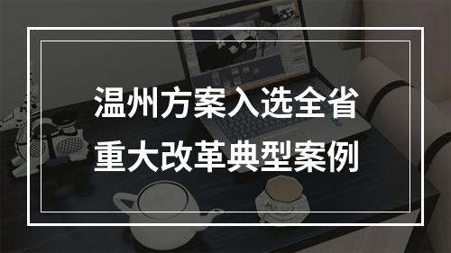 温州方案入选全省重大改革典型案例