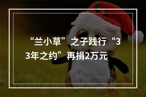 “兰小草”之子践行“33年之约”再捐2万元