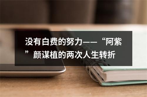 没有白费的努力——“阿紫”颜谋植的两次人生转折