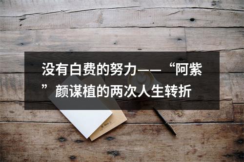 没有白费的努力——“阿紫”颜谋植的两次人生转折