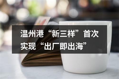 温州港“新三样”首次实现“出厂即出海”