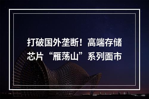 打破国外垄断！高端存储芯片“雁荡山”系列面市