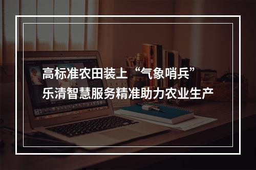 高标准农田装上“气象哨兵” 乐清智慧服务精准助力农业生产