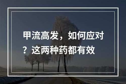 甲流高发，如何应对？这两种药都有效