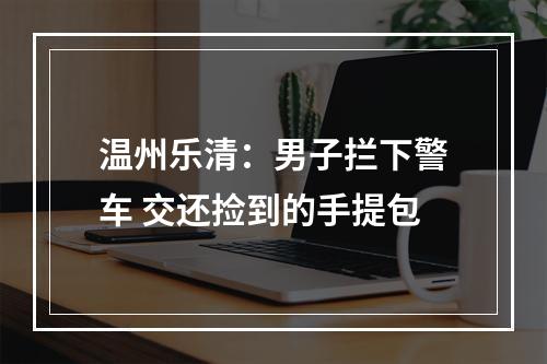 温州乐清：男子拦下警车 交还捡到的手提包