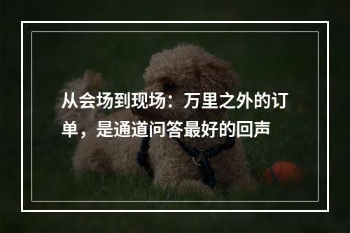 从会场到现场：万里之外的订单，是通道问答最好的回声
