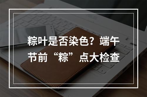 粽叶是否染色？端午节前“粽”点大检查