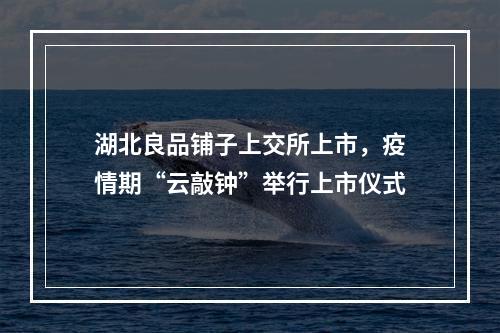 湖北良品铺子上交所上市，疫情期“云敲钟”举行上市仪式